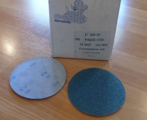Diamondback Abrasives 6&#034; Zip-it Edger Disc Sandpaper - 36 Grit - 100 PCS