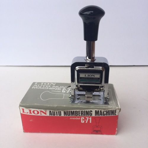 LION 6-digit Automatic Numbering Machine C-71 Made in Japan