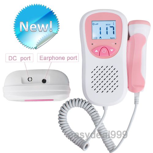 Fetal Doppler LCD Pocket Prenatal Heart Baby Sound Monitor 3MHz Probe speaker