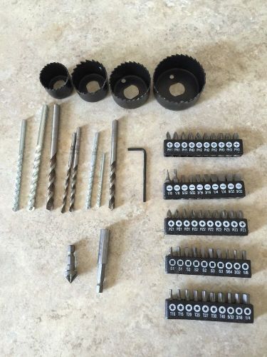 Drill Lot Of Bits And Tools.  Hole Saws. Mixed Lot.  Most Never Been Used!