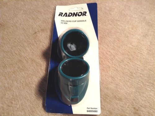 (1 Box Of 10) Radnor Welding Goggles With Green Hard Plastic Fram 50m Round Lens