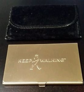 Vintage Johnnie Walker Scotch Whiskey Solid Brass Business Card Holder New