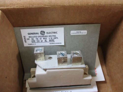 GE Insulated Goundable neutrals NOS TN162 600V 60AMP