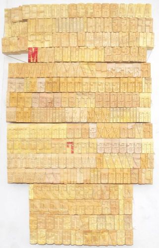 298 piece vintage letterpress wood wooden type printing blocks 35 m.m. bc-1236 for sale