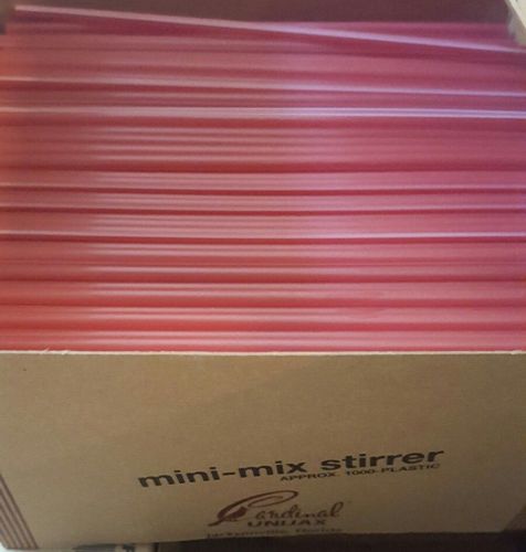 Unwrapped Cocktail Straws, 5in, White/Red, 1000/Box, 3 Boxes