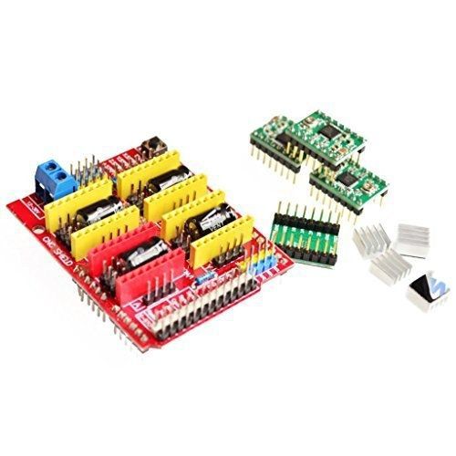Qunqi a4988 driver cnc shield expansion board for arduino v3 engraver + 4pcs for sale