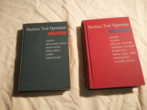 1959 -60 MACHINE TOOL OPERATION BOOK PART 1&amp;2 LATHE DRILL METALURGY GUIDE MANUAL