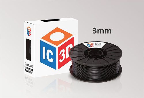 IC3D Black 3mm ABS 3D Printer Filament - 2lb Spool - Dimensional Accuracy +/- 0
