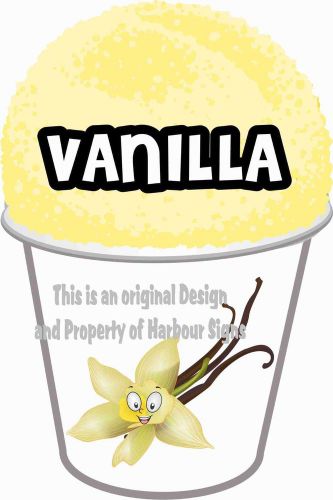 Vanilla decal 7&#034; shaved ice sno cone italian ice concession food truck for sale