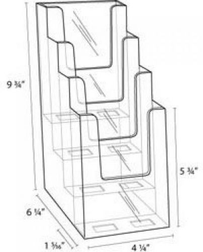 Dazzling Displays 4-Tier 4 X 9 Tri-Fold Brochure Holder