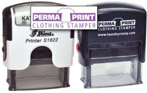 PermaPRINT Dual Clothing Stamper (1 Black Ink Stamp, 1 White Ink Stamp) FREE