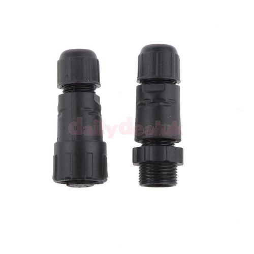 6Pin IP65 Waterproof Connector Male &amp; Female Black Cable Wire Adapter Plug