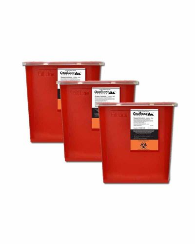 OakRidge Products Sharps and Biohazard Container with Slide Lid 2 Gallon Size...