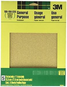 3M 9005NA 9-Inch by 11-Inch Aluminum Oxide Sandpaper, Assorted