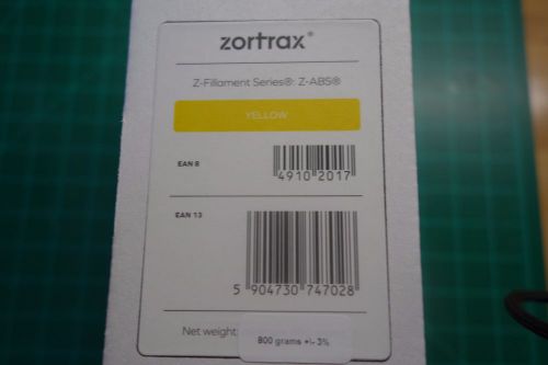 ZORTRAX 3D PRINTER PRINTING YELLOW FILAMENT Z-ABS 1.75MM 800g ABS M200 INVENTURE