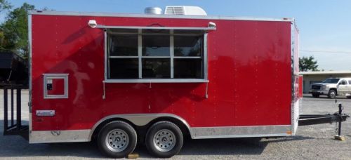 Concession trailer 8.5&#039; x 16&#039; red catering event trailer for sale