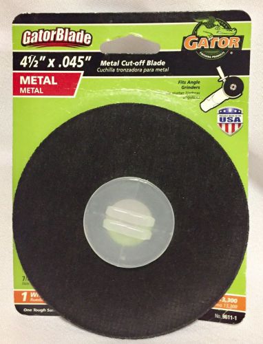 Gator Blade Metal 4-1/2&#034; x. 045 x 7/8 Size Cut Off Wheel for Angle Grinders 9611