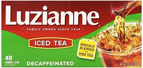 Luzianne specially blended for iced tea, decaffeinated family sized for sale