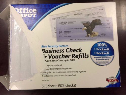 Business Check &amp; Voucher Refills 1-Part Pack of 525 Sheets, 637-540, B 720 NIB
