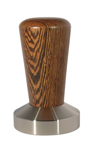Espresso Tamper 58.4mm Flat Wenge Wood Stainless Steel Tamping