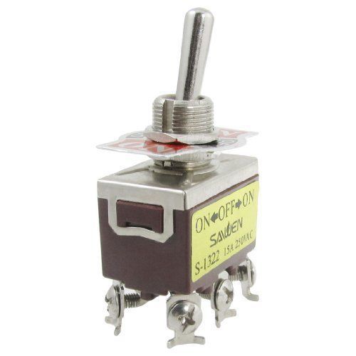 uxcell AC 250V 15A Amps 6 Screw Terminals ON/OFF/ON 3 Position DPDT Toggle