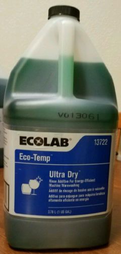 New &amp; Sealed. Ecolab # 13722 Eco-Temp Ultra-Dry Rinse Additive. 1 Gal. Bottle.