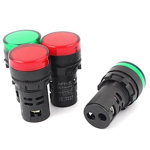 Uxcell a15110200ux0148 AC/DC 110V Red and Green LED Indicator Light Pilot Signal