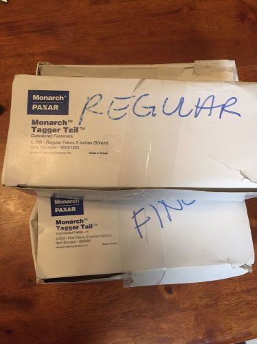 NEW Monarch PAXAR Tagger Tail Connected Fasteners 10,000 Total Fine Fabric 2inch