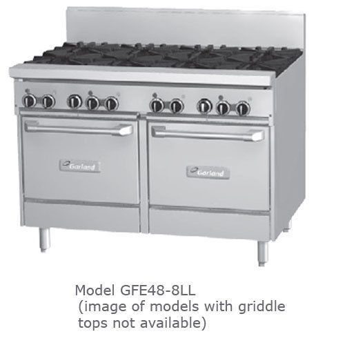 Garland gfe48-4g24ll range, 48&#034; wide, 4 burners (26,000 btu), 24&#034; snap action co for sale