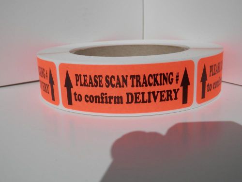 PLEASE SCAN TRACKING # to confirm DELIVERY 1x3 sticker label Red Fluor 500/rl
