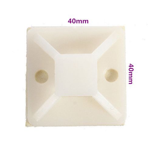 10pcs 40*40MM White Self-adhesive Cable Tie Mounts Positioning Pieces