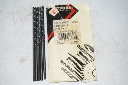 5 new CLEVELAND TWIST DRILL #15 2510 Taper Extra Length Black Oxide C08701 USA