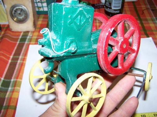 Old Cast Flywheel Type Hit Miss Gas Engine Cart Toy Model Steam Tractor Oiler