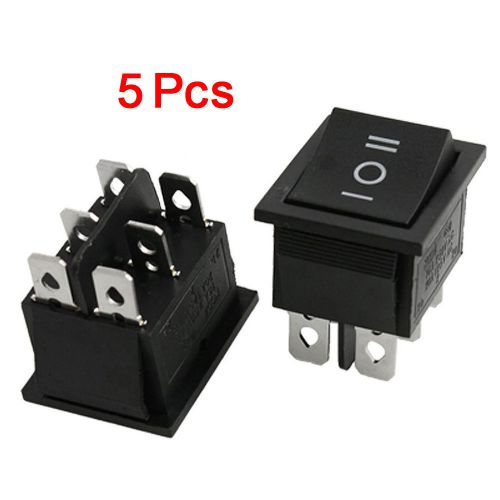 5 pcs x 6 pin dpot on-off-on 3 position boat rocker switch 15a/250v n3 for sale