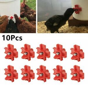 Horizontal Side Mount Chicken Nipples Durable10pc Automatic Poultry Drinker