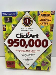 Broderbund ClickArt 950,000 7 CD Set Pc Windows Software Pack Excellent