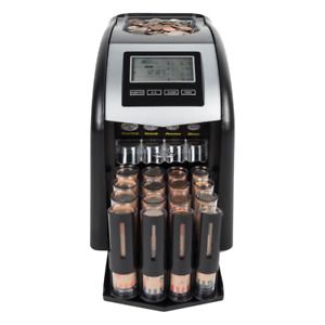 Coin Counter Sorter Machine Change Wrapper, Money, Fast Sort, 4 Row Digital LCD