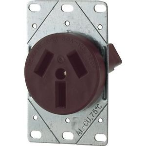 Eaton 32B 50-Amp Commercial and Industrial Power Receptacle with Box, Brown