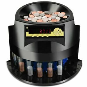 Durable Auto Coin Sorter Dispenser Counting w/Coin Tubes &amp; LED Display