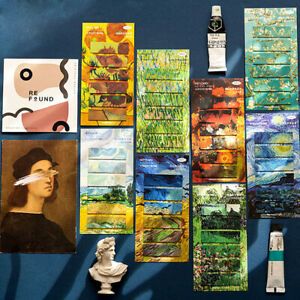 Style Scrapbook Hand Account Decor Painting Series Sticky Note Label Decorative