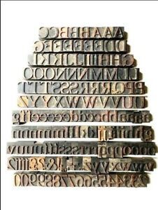 Letterpress WOOD Type 1 5/16&#034; TIMES Alphabet 149pcs U/C l/c + Numbs *RARE Font**