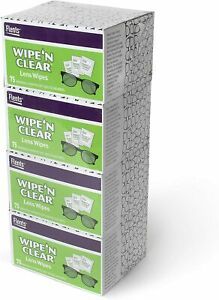 Flents Wipe &#039;N Clear Lens Cleaning Wipes (300 Count), 5&#034; 75 Count (Pack of 4)
