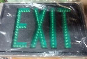 Hubbell LED2-EM-GBB  PATHFINDER GREEN / BLACK DUAL SIDED LED EXIT SIGN  NIB