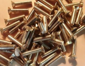 #8-32 x 5/8&#034; FLAT HEAD SLOTTED, BRASS, MACHINE SCREWS, SELECT QTY