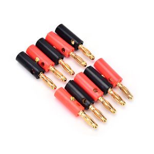 10pcs/lot audio speaker screw banana gold plate plugs connectors.ca