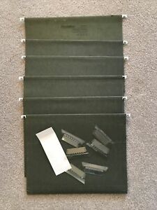 Hanging Organizer File Cabinet Folders Letter Size Green Lot Of 6 + Tabs