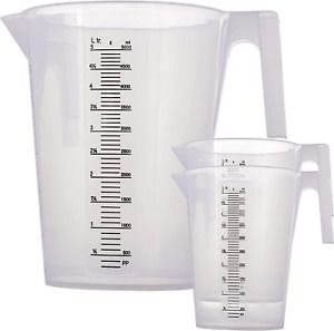 TCP Global 3 Liter (3000ml) Plastic Graduated Measuring and Mixing Pitcher 4PACK
