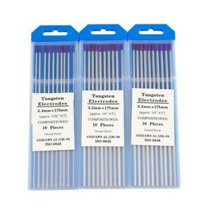 Weld Tungsten Electrodes Tool 10pcs 1.0-4.0mm x 175mm Purple Practical
