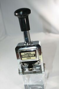 Lion Number-Matic Automatic Numbering Machine Ink Stamper 70006 6 Wheel
