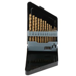 13pcs 1/16-1/4 inch Twist Drill Bit Set - High Speed Steel HSS Titanium Mini